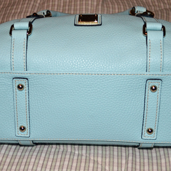 Dooney & Bourke Pebble Small Satchel Pale Blue Bag - Picture 4 of 7